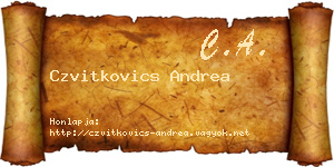 Czvitkovics Andrea névjegykártya